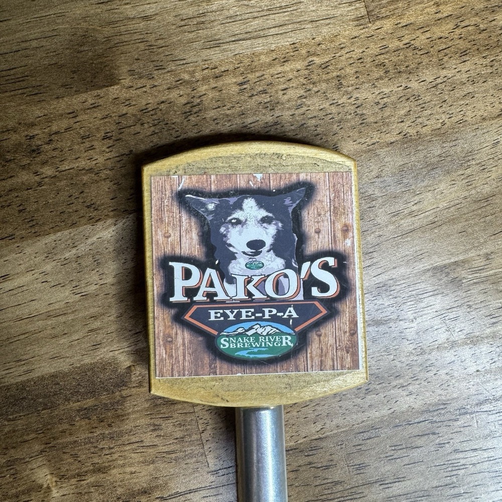 Snake River Brewing Pako's Eye-PA Beer Tap Handle Wooden Dog IPA Bar - Picture 6 of 9